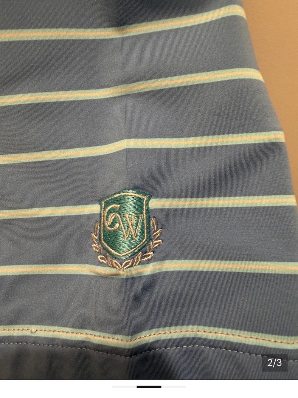 DRIFTWOOD Carlton Woods Striped Golf Polo Tops in Blue, Pink, White 3 pack Large - Picture 5 of 6